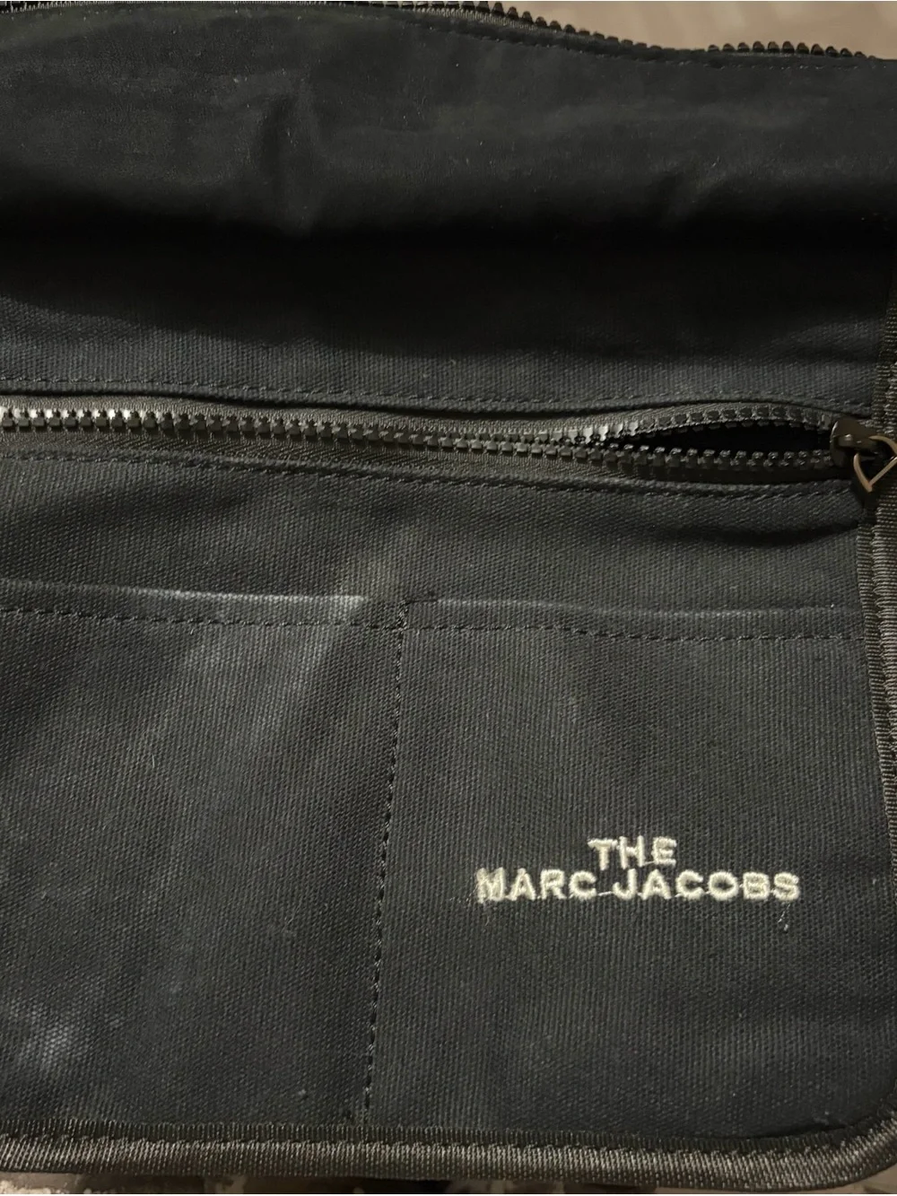 Marc Jacobs Black Canvas Tote Bag with White Logo